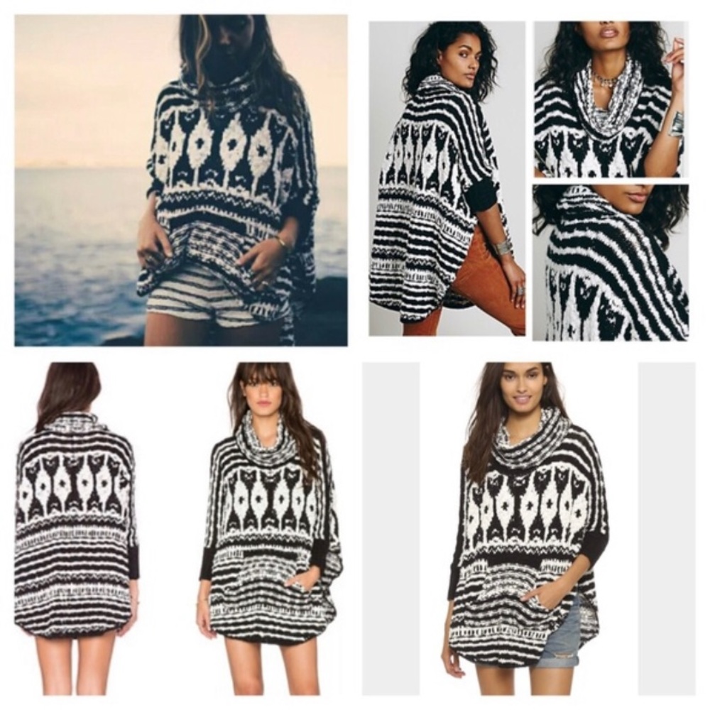 Free People poncho sweater - Picture 3 of 10